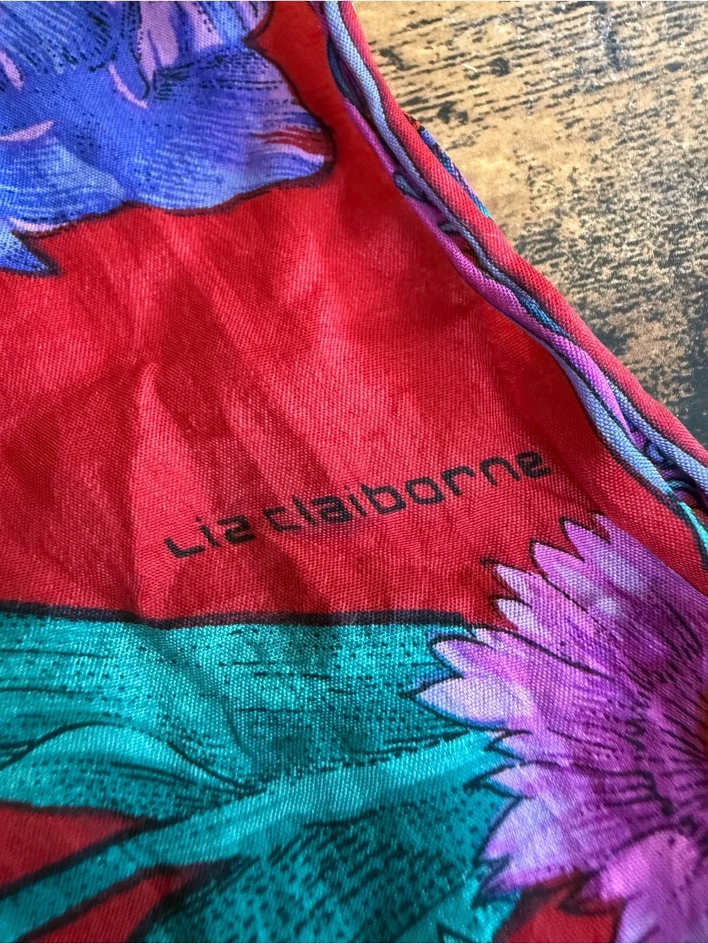Liz Claiborne Red Floral Print scarf